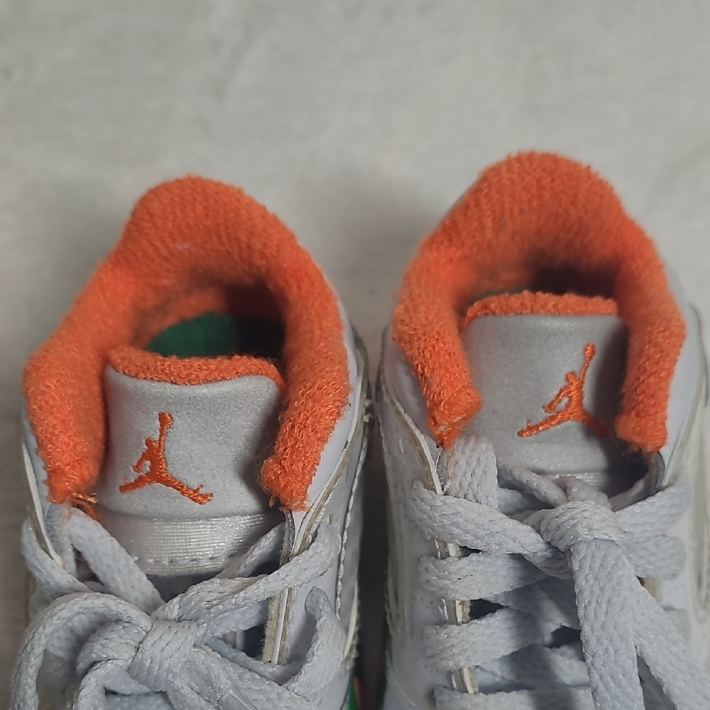Jordan White and Orange Low-Top Sneakers - Picture 2 of 7